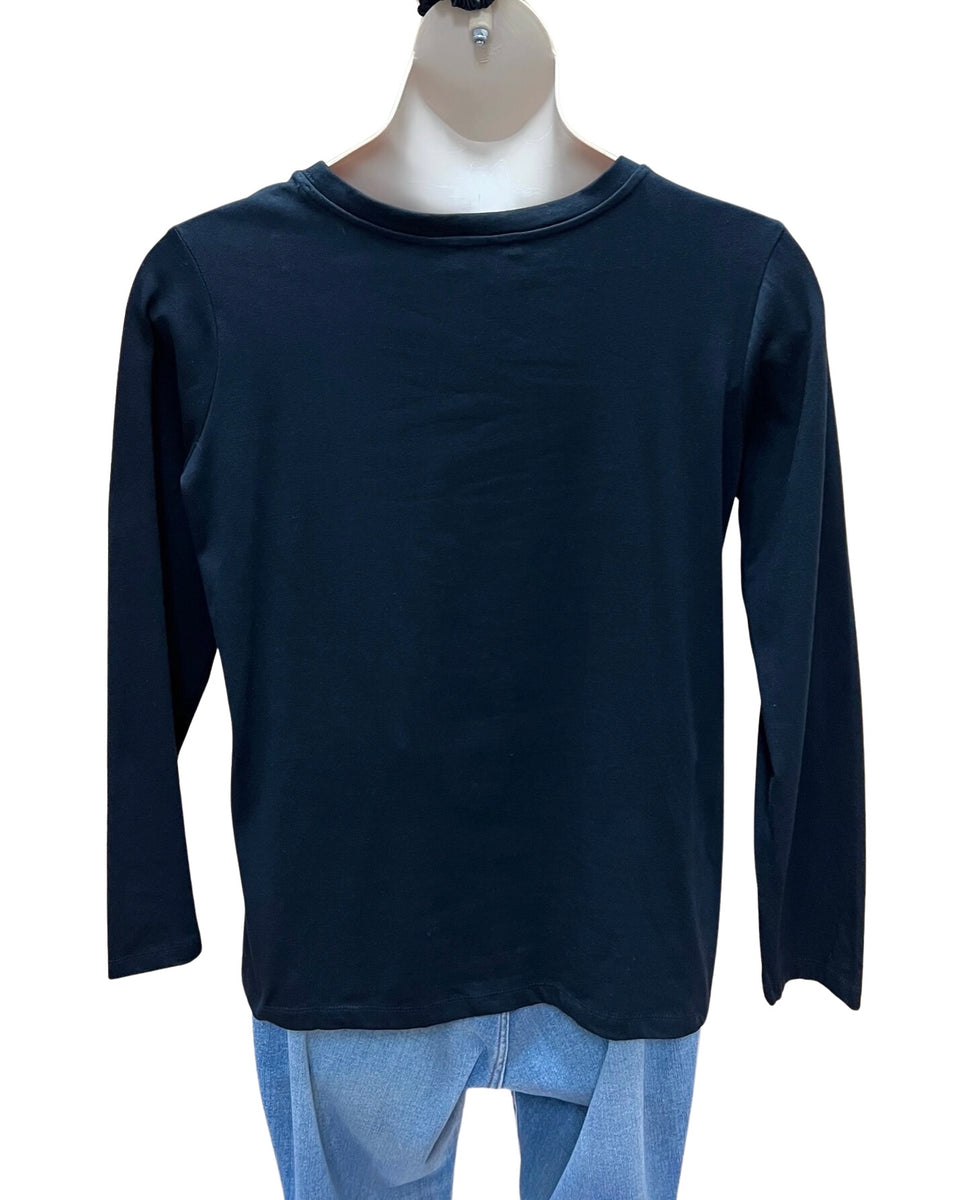 Dakota CURVY Crew Neck Top in Black FINAL SALE, Madi Savvy