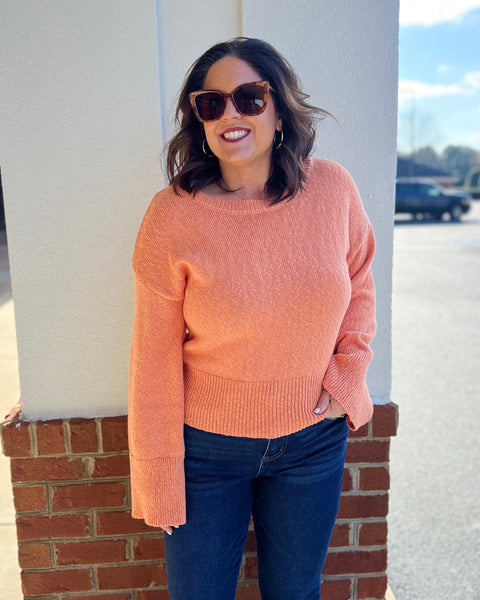 Connie Sweater in Tangerine FINAL SALE