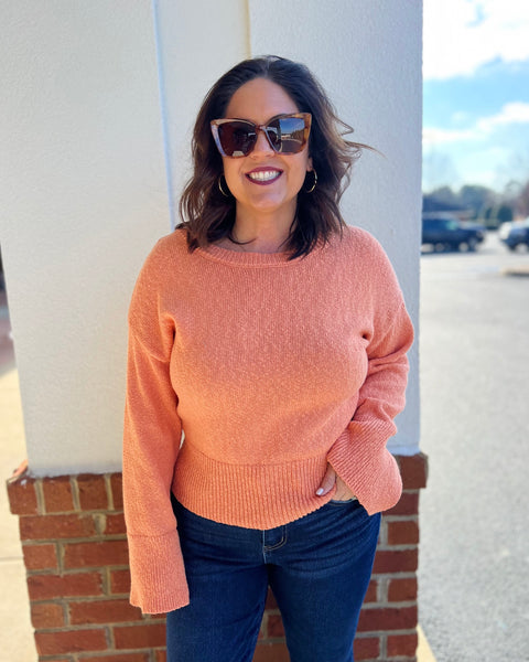 Connie Sweater in Tangerine FINAL SALE