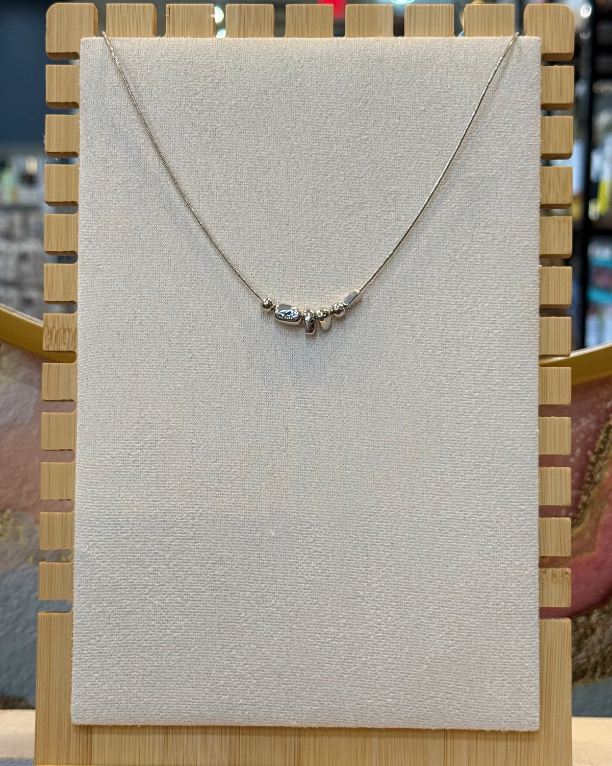 dainty silver nugget necklace