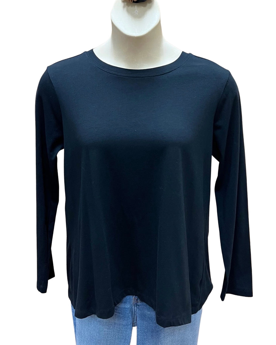 Dakota CURVY Crew Neck Top in Black FINAL SALE, Madi Savvy