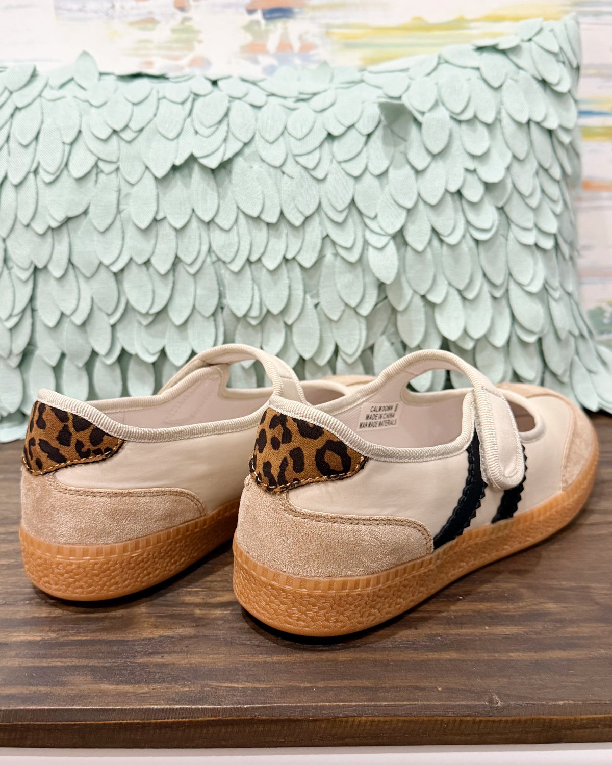 Corkys Calm Down Flat in Sand/Leopard
