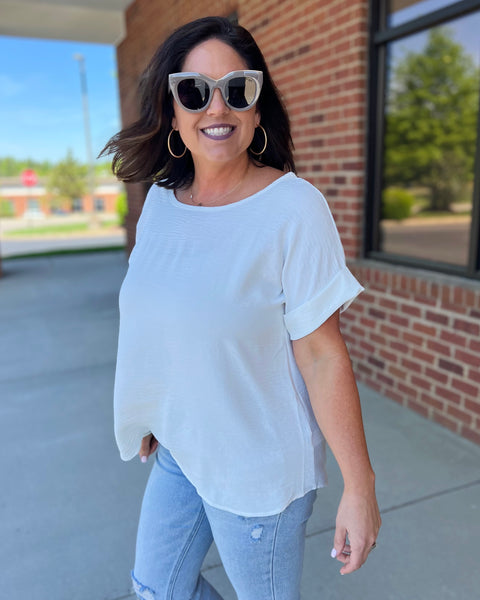 Rylee REG/CURVY Blouse in Off White