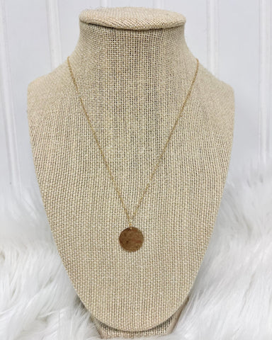 Hammered 5/8" Disc Necklace in Gold FINAL SALE