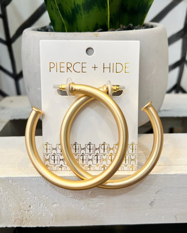 Everyday Brushed Gold Hoops