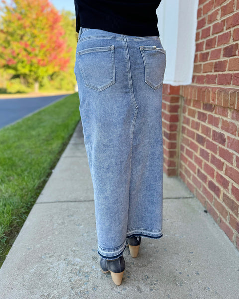 Risen REG/CURVY Midi Denim Maxi Skirt