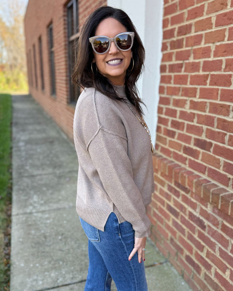 Dina Ribbed Sweater in Mocha