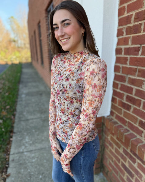 Reese Floral Mesh Top
