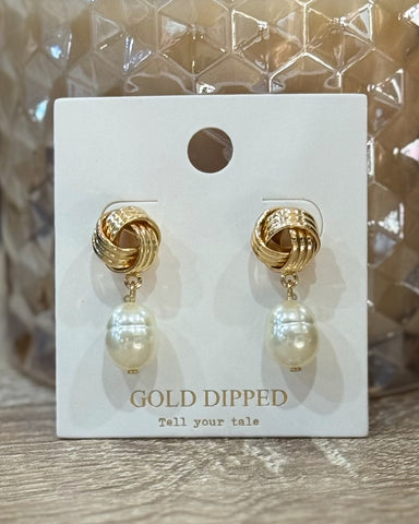 Love Knot Pearl Drop Earrings