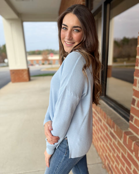 Amanda V-Neck Sweater in Periwinkle FINAL SALE