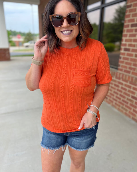 Indie REG/CURVY Knit Top in Tangerine FINAL SALE