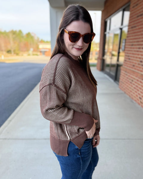Tammy REG/CURVY Sweater in Brown FINAL SALE