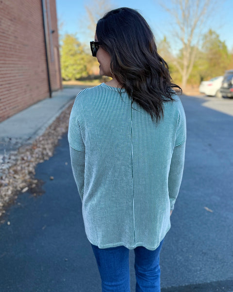 Emily REG/CURVY Top in Dark Green FINAL SALE