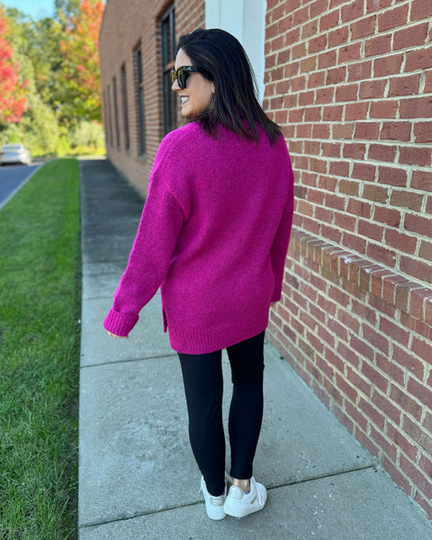 Georgia Slouchy Sweater in Cranberry