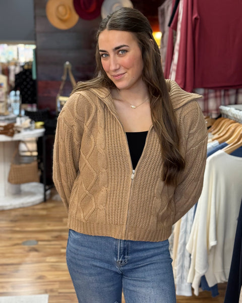 Opal Sweater Jacket in Camel FINAL SALE