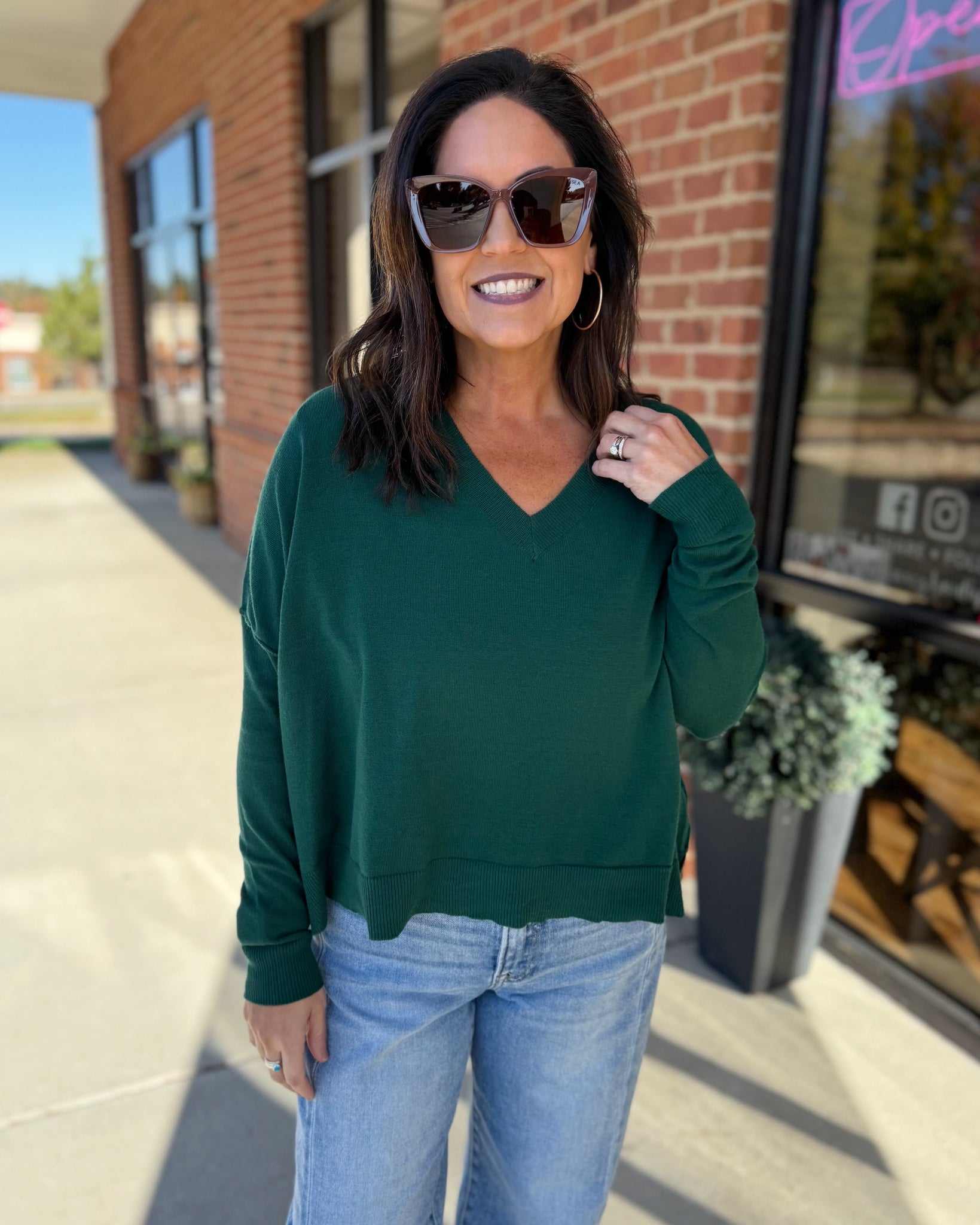 Aspen Sweater in Hunter Green