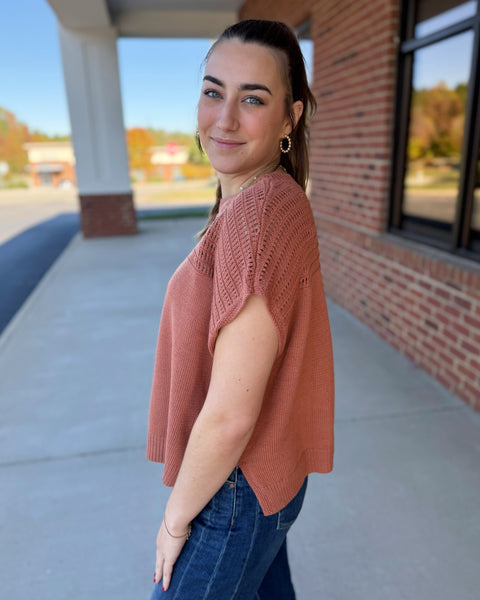 Beckett Sweater Top in Cinnamon