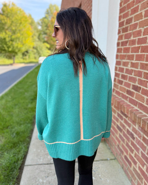 Vayda Sweater in Teal/Citrus FINAL SALE