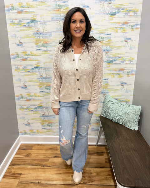 Gianna Hooded Knit Sweater in Champagne