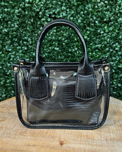 Stacey Clear Satchel Bag in Black