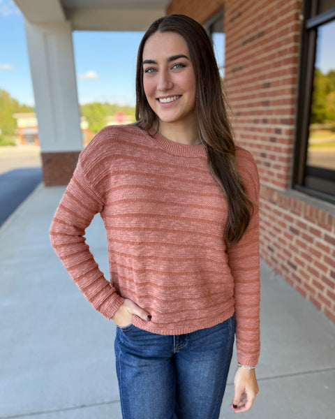 Jessica Textured Sweater in Terracotta FINAL SALE