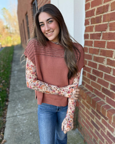 Beckett Sweater Top in Cinnamon