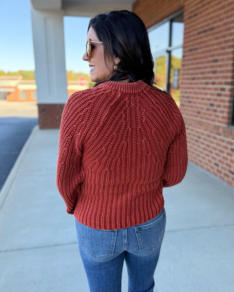 Alexis Knit Cardigan in Spiced Brandy