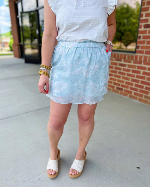 Karter Tropical Skort in Mint FINAL SALE