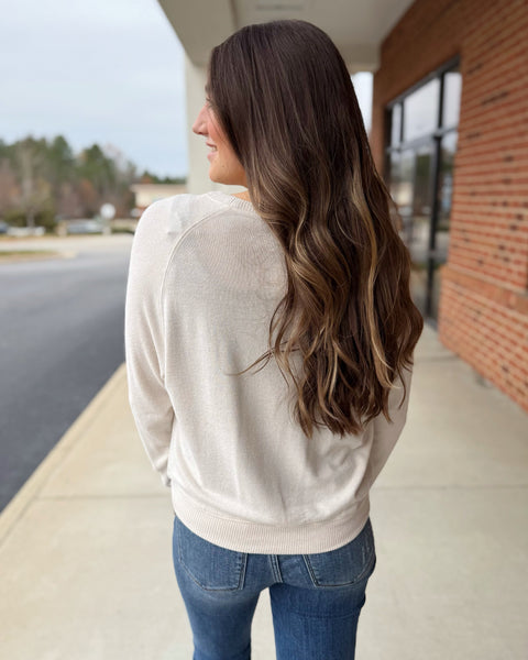 Serenity Soft Round Neck Sweater in Oatmeal FINAL SALE