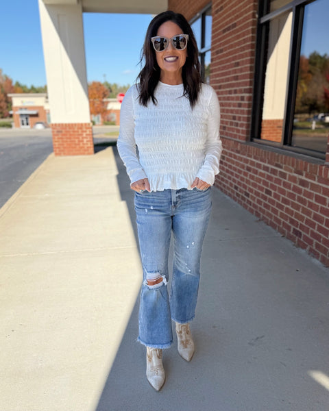 Risen Crop Bootcut Jeans