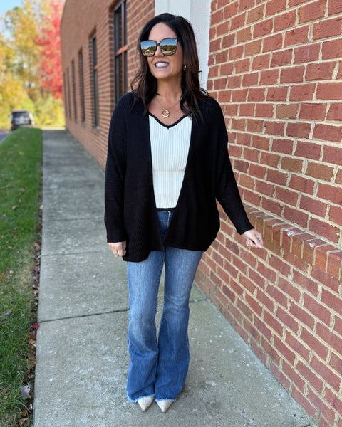 Maple Dolman Sleeve Cardigan in Black
