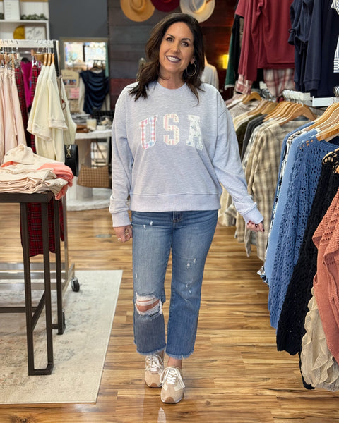 Farah USA Sweatshirt in H. Grey