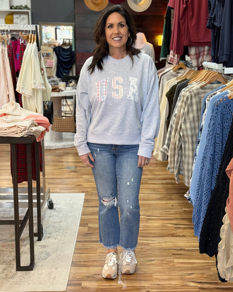 Farah USA Sweatshirt in H. Grey