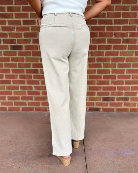 Helena Wide Leg Pants in Stone FINAL SALE