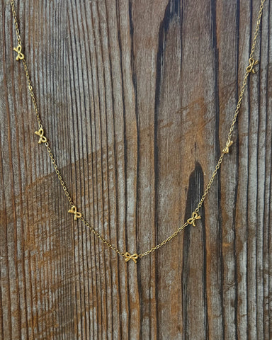 Bow Necklace in Gold