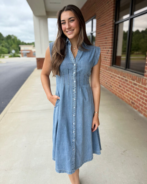 Wynn Denim Midi Dress FINAL SALE