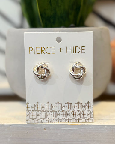 Silver Knot Stud Earrings