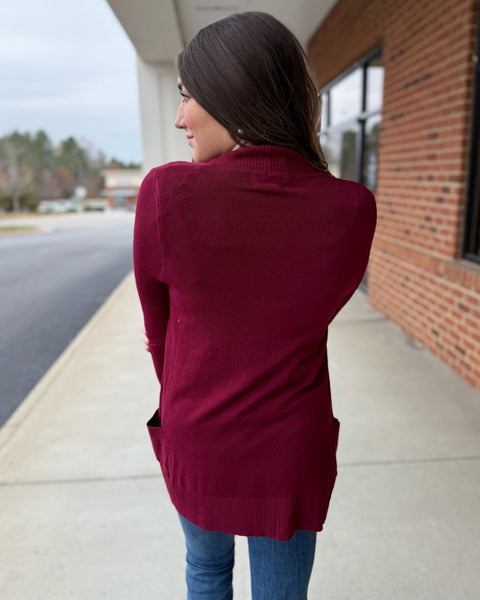 Stefanie Cardigan in Burgundy FINAL SALE
