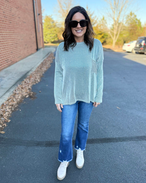 Emily REG/CURVY Top in Dark Green FINAL SALE