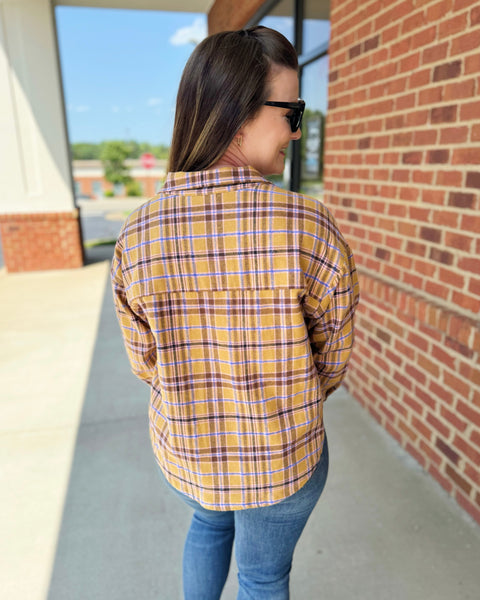 Oaklyn Plaid Top in Mustard