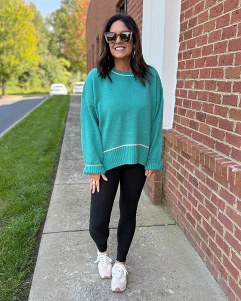 Vayda Sweater in Teal/Citrus FINAL SALE