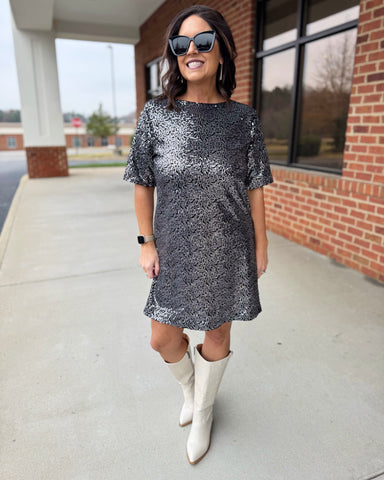 Tracey Sequin Dress in Black