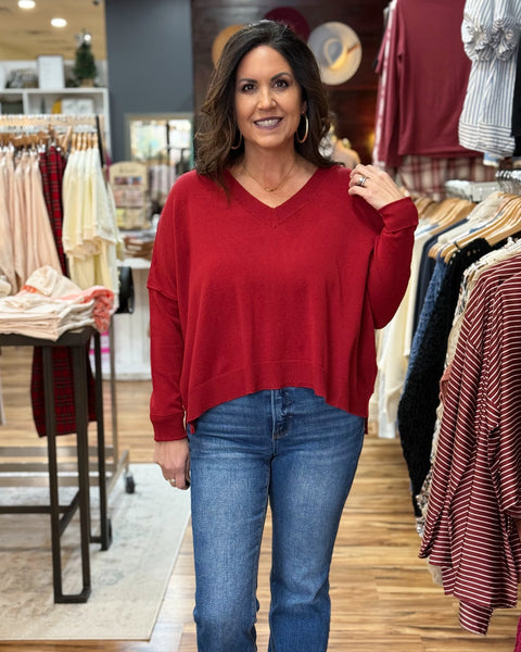 Aspen Sweater in Red