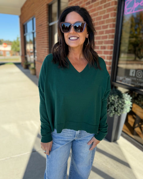 Aspen Sweater in Hunter Green