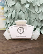 teleties classic hair claw clip in coconut white.