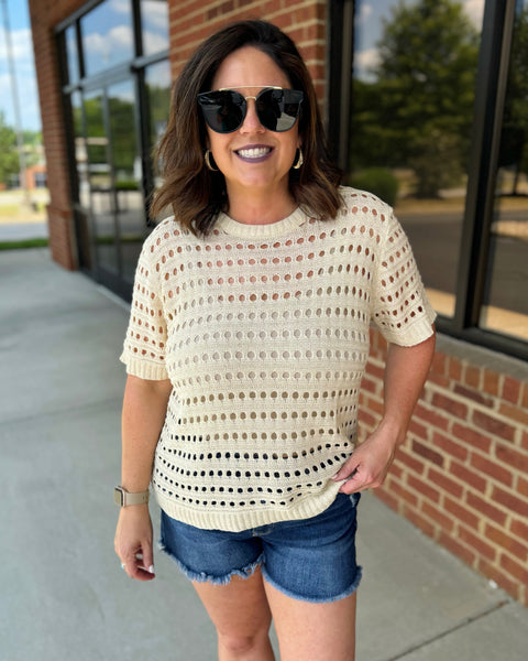 Gayle Knit Top in Oatmeal FINAL SALE