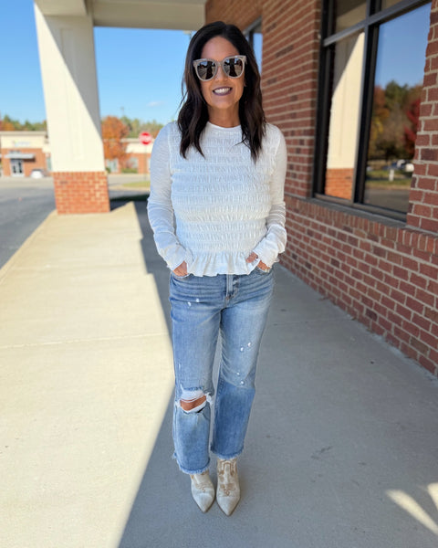 Risen Crop Bootcut Jeans