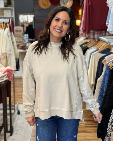 Tyler REG/CURVY Pullover in Sandy Beige FINAL SALE