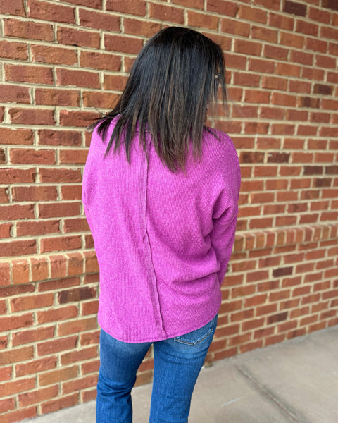 Emmett REG/CURVY Ribbed Sweater in Light Plum