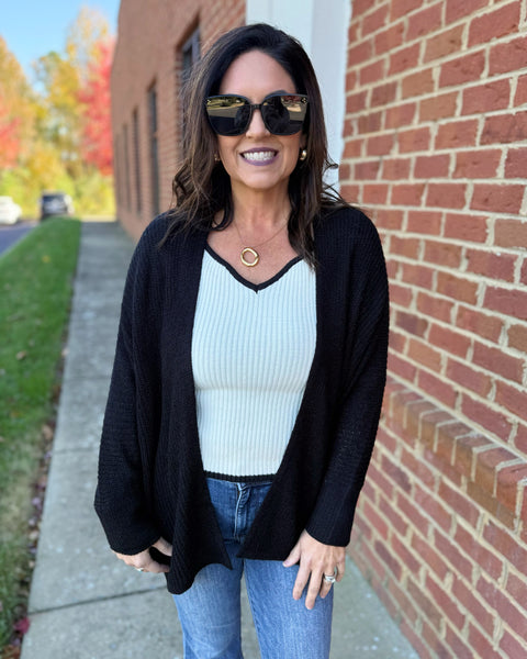 Maple Dolman Sleeve Cardigan in Black